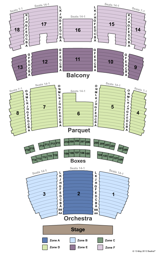 Mahalia Jackson Theater for the Performing Arts Seating Chart