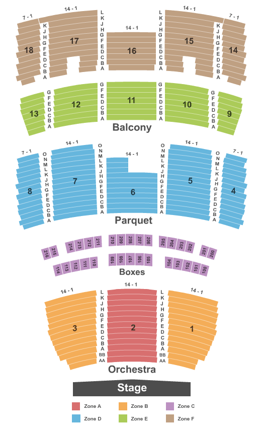 Mahalia Jackson Theater for the Performing Arts Seating Chart