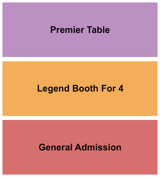 Main Stage at Crooners Seating Chart: GA/Booths/Tables