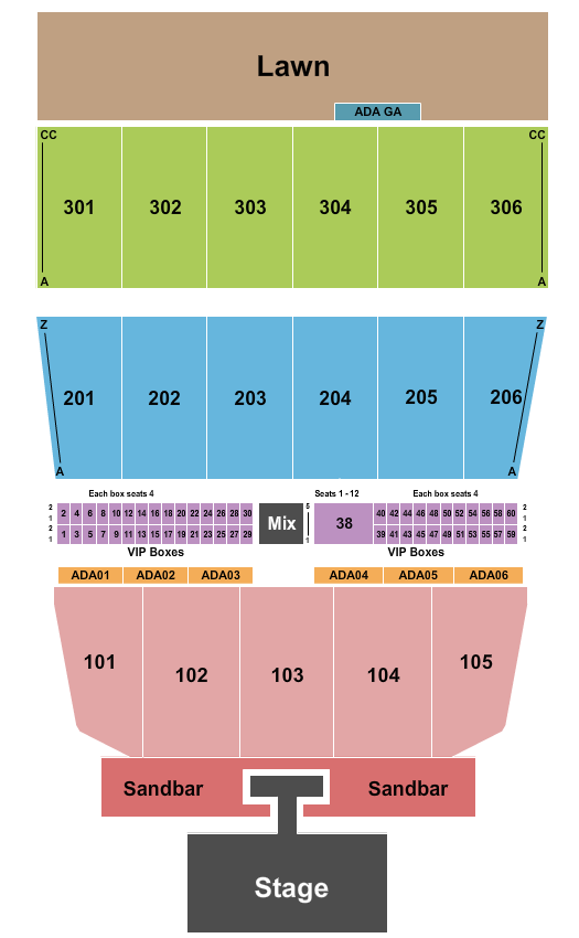 Maine Savings Amphitheater Seating Chart: Kenny Chesney 1
