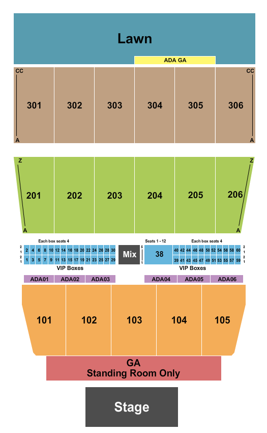 Maine Savings Amphitheater Seating Chart: Mumford & Sons