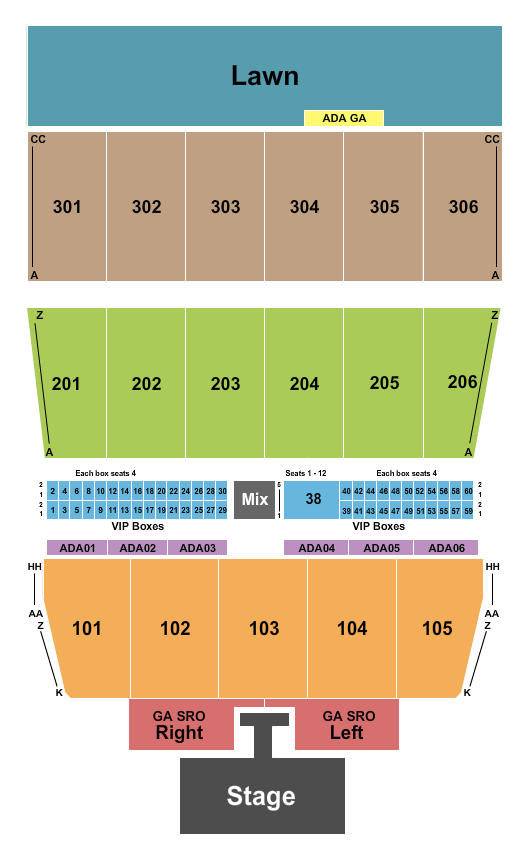 Maine Savings Amphitheater Seating Chart: Old Dominion