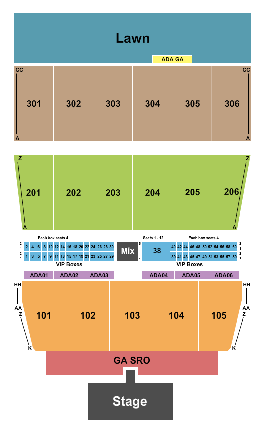 Maine Savings Amphitheater Seating Chart: Papa Roach