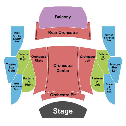 Mainstage at Francis Marion University Performing Arts Center Seating Chart: End Stage