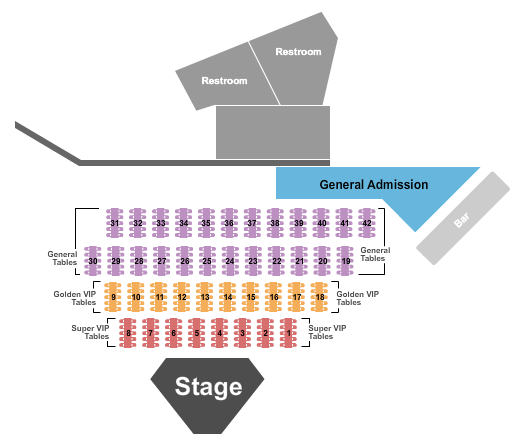 Majestic Event Center - Orlando Seating Chart: Tables 3