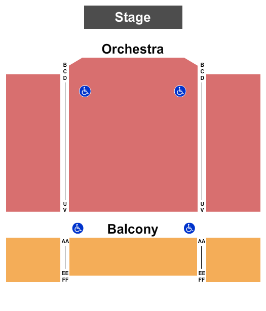 Majestic Theatre - PA Seating Chart: Endstage-2