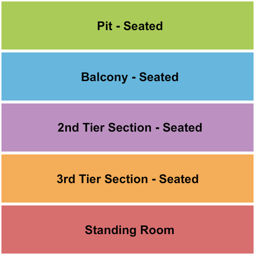 Majestic Ventura Theatre Seating Chart: Seated/Standing