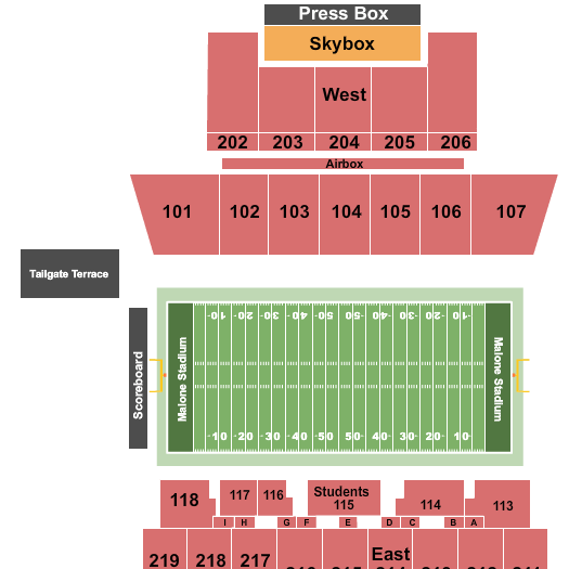 Malone Stadium Map