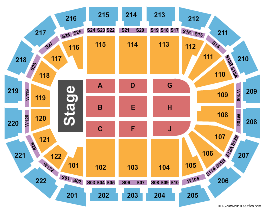 AO Arena Seating Chart: End Stage