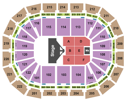 AO Arena Seating Chart: Musical