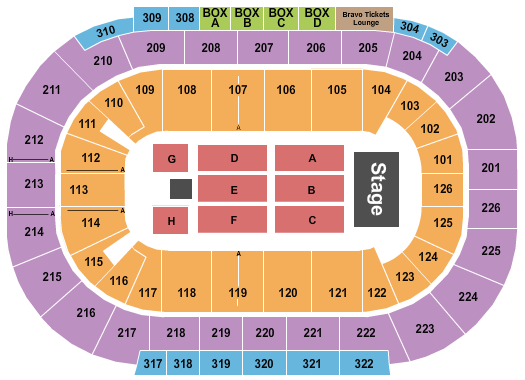 Michelob ULTRA Arena At Mandalay Bay Seating Chart: End Stage