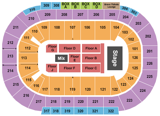 Michelob ULTRA Arena At Mandalay Bay Seating Chart: Endstage 5