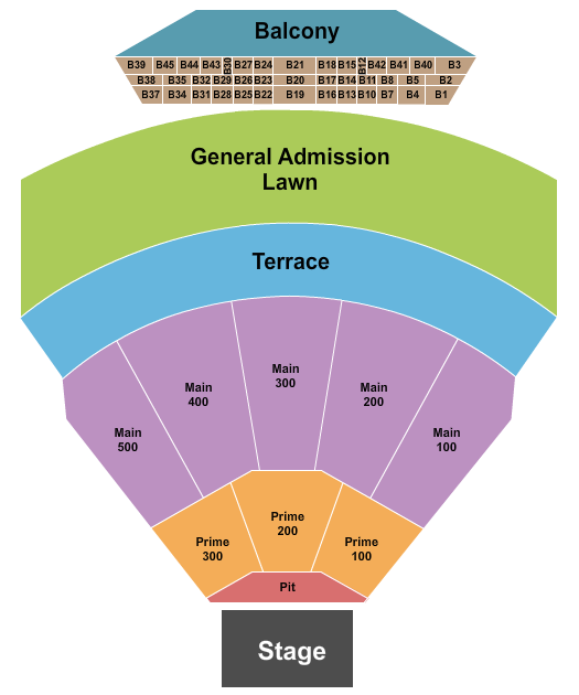 TD Pavilion at The Mann Center For The Performing Arts Seating Chart: Endstage 2