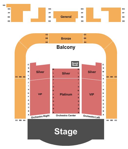 Manuel Artime Performing Arts Center Seating Chart: Endstage 6