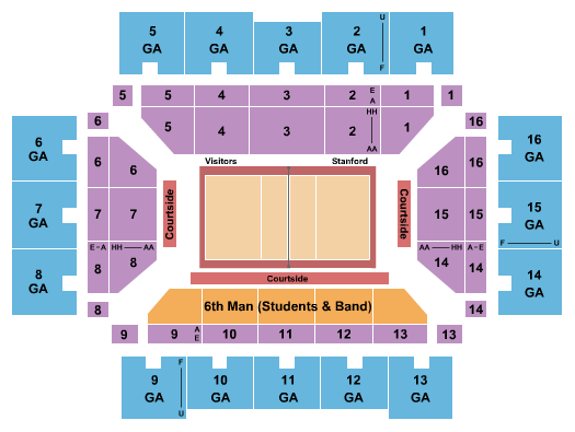 Maples Pavilion Seating Chart: Volleyball