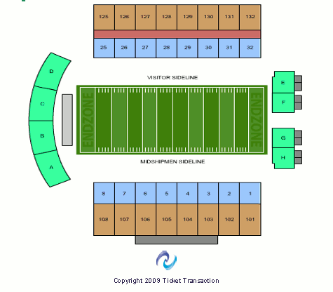 Navy Marine Corps Memorial Stadium Seating Map
