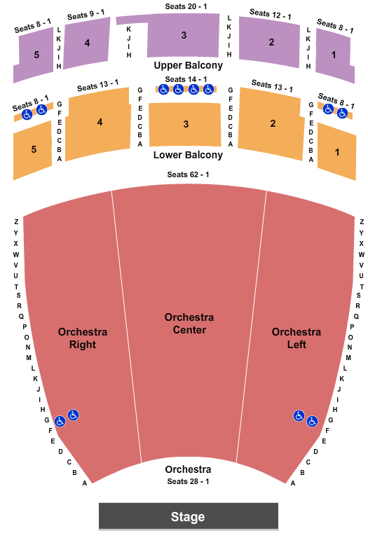 Mark C. Smith Concert Hall at the Von Braun Center Seating Chart: Endstage No Pit