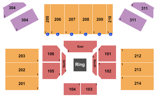Trump Taj Mahal Mark G Etess Arena Seating Chart