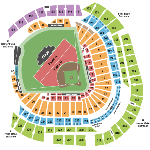 loanDepot park Seating Chart