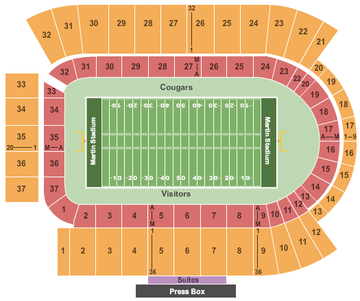 Gesa Field At Martin Stadium Seating Chart: Football