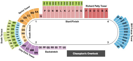 Talladega Race Seating Chart