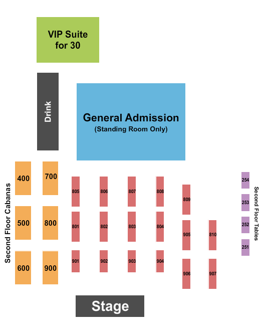 Marty B's Seating Chart: Endstage