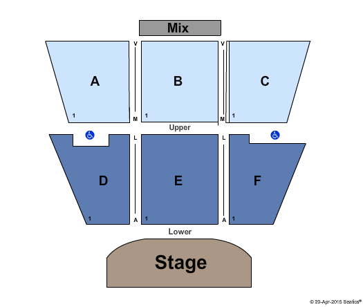 Mary P. Walker Auditorium Seating Chart: End Stage