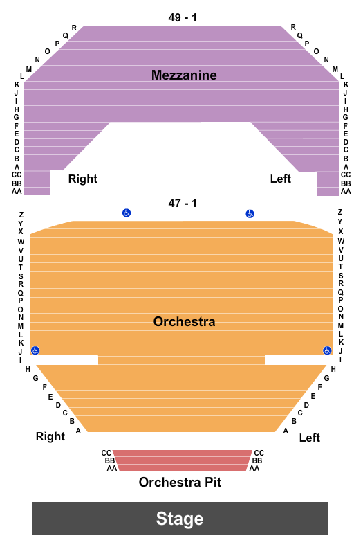 Mary W. Sommervold Hall at Washington Pavilion Seating Chart: Endstage - No Balcony