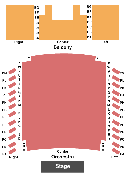 Maryland Hall For The Creative Arts Seating Chart: End Stage