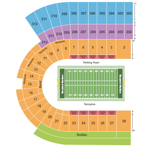 SECU Stadium Seating Chart: Football