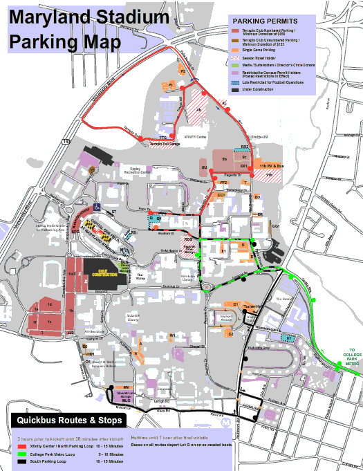 SECU Stadium Parking Map