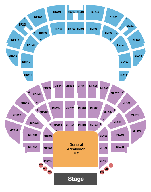 Masonic Temple Theatre Seating Chart: Endstage Pit 2