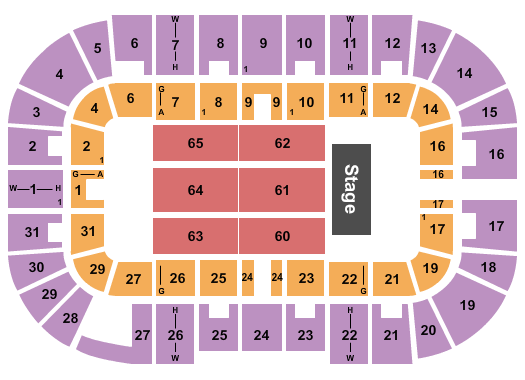 Massmutual Center Seating Chart: Endstage 4