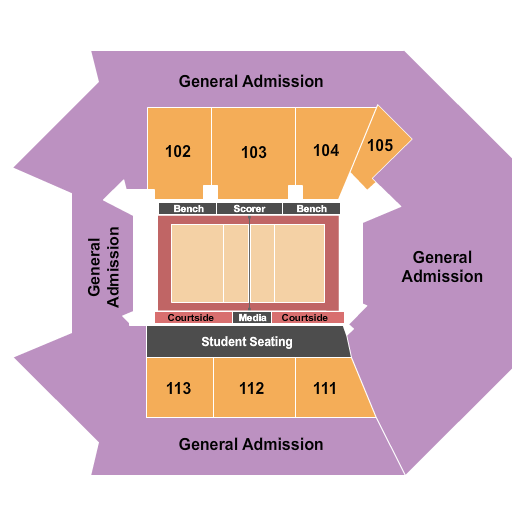 Matthew Knight Arena Seating Chart: Volleyball 2