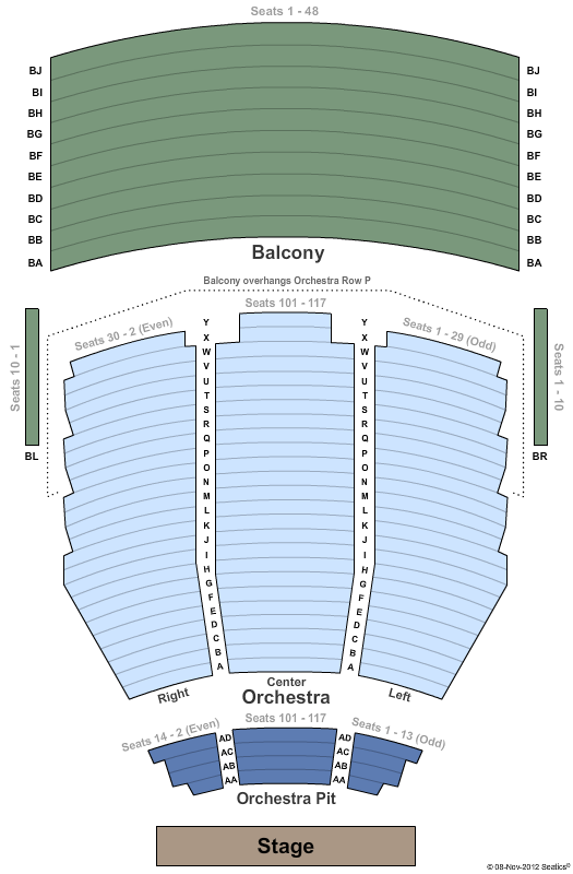 Mattie Kelly Arts Center Seating Chart