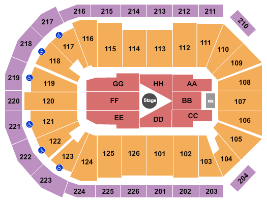 Maverik Center Seating Chart: Center Stage 2