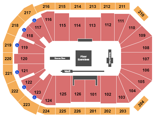 Maverik Center Seating Chart: Gymnastics