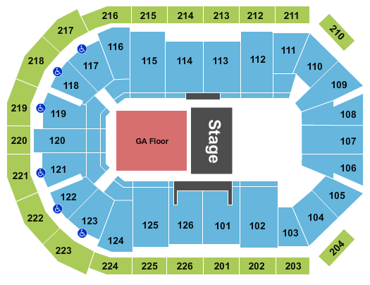 Maverik Center Seating Chart: Half House GA Floor