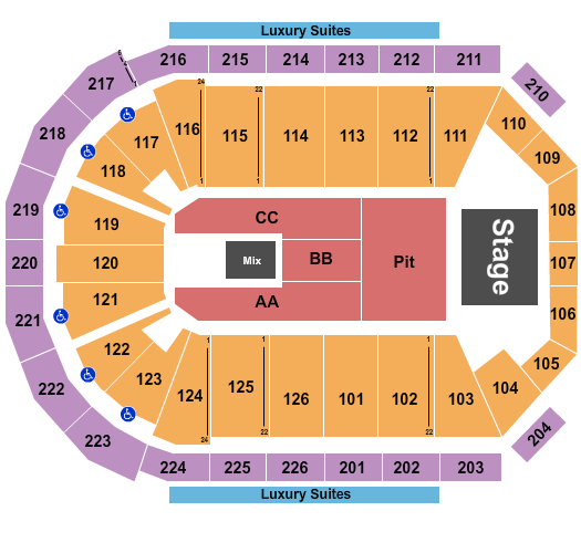 Maverik Center Seating Chart: The Red Clay Strays
