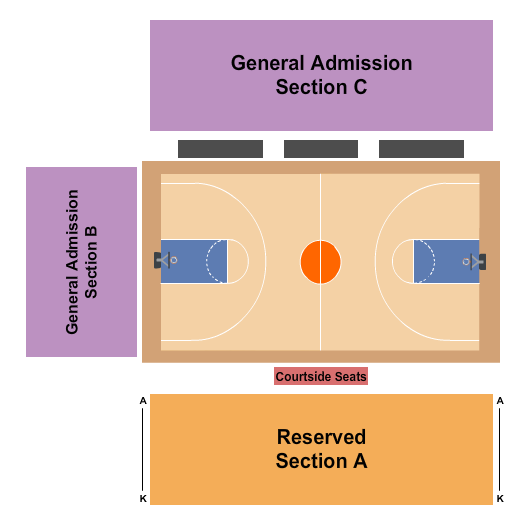 McCown Gymnasium Seating Chart: Basketball