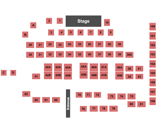 McCurdy's Comedy Theatre Seating Chart: Endstage Tables