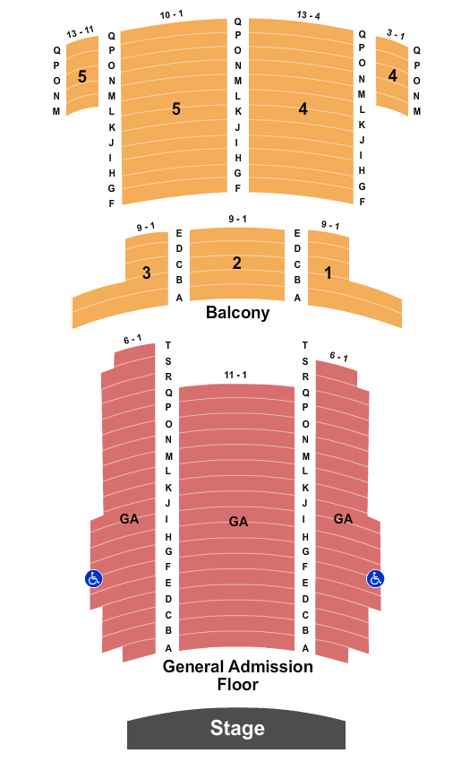McDonald Theatre Seating Chart: Endstage - GA Flr Rsvd Balc