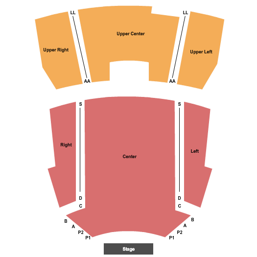 McGregor Hall Performing Arts Center Seating Chart: End Stage