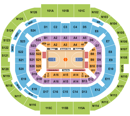 McKale Center Seating Chart: Basketball 2
