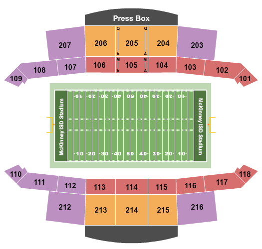 McKinney ISD Stadium Seating Chart: Football