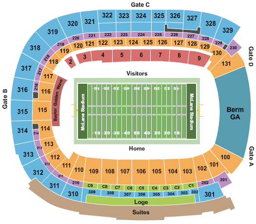 McLane Stadium Map