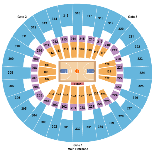 McKenzie Arena Seating Chart: Basketball - Women