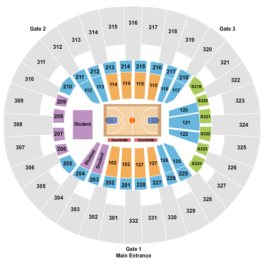 McKenzie Arena Seating Chart: Basketball - Women