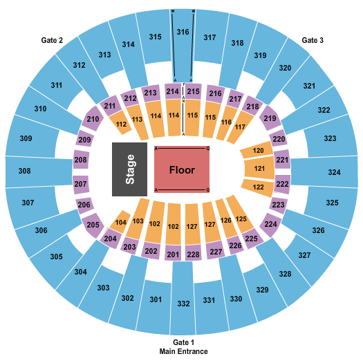 McKenzie Arena Seating Chart: Endstage Rsvd Floor