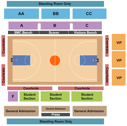 Portland Pilots Basketball Seating Chart